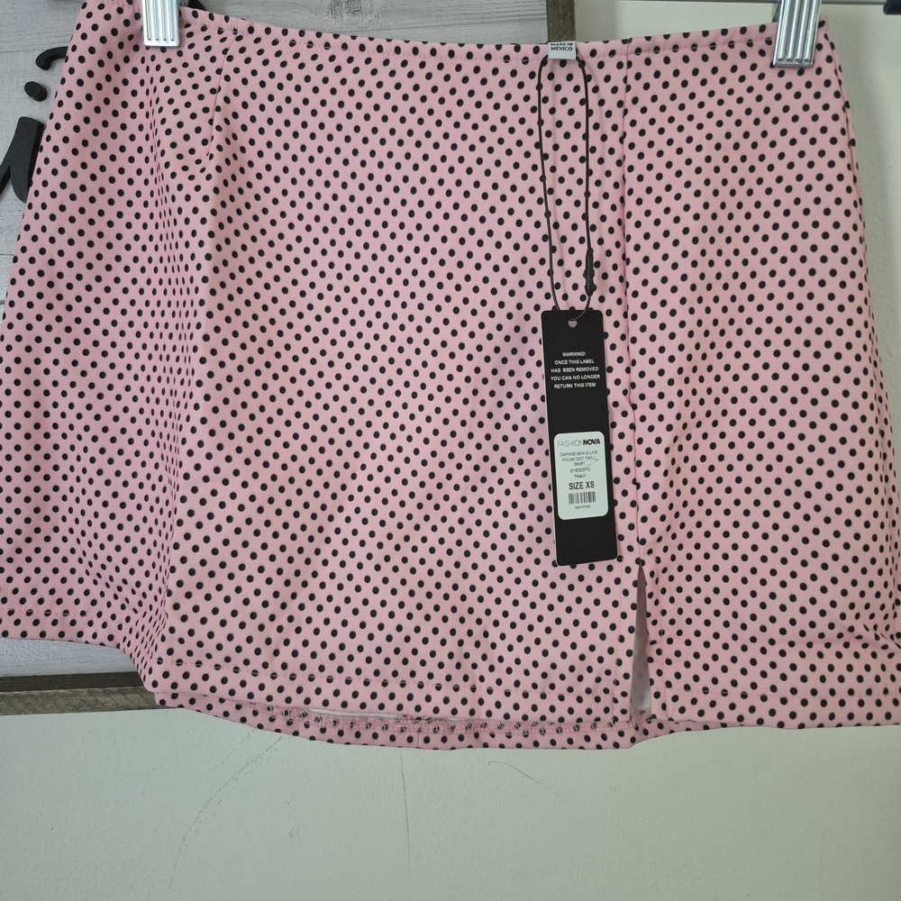 Fashion Nova Pink and Black Mini Skirt